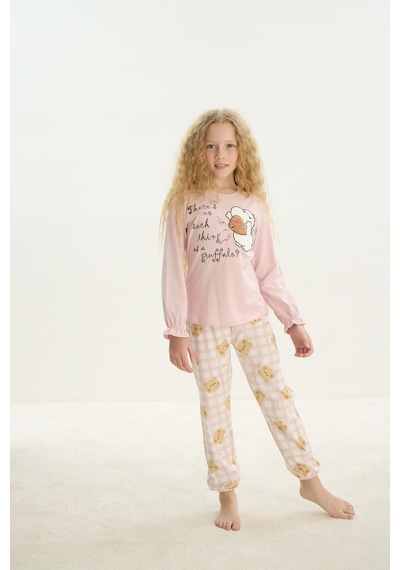 Kız Çocuk Uzun Kol Pembe Pijama Takım C9t5n7o8 001