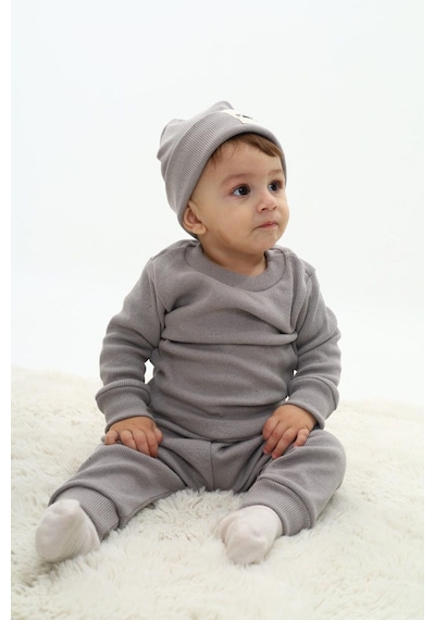 My Kids Wear Fitilli Unisex Bebek - Çocuk Üçlü Takım Turuncu - Lacivert