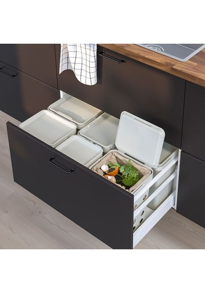 Ikea Hållbar Çöp Kutusu, Açık Gri, 10 Lt
