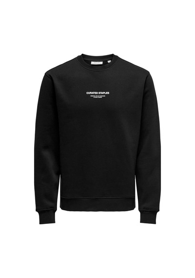 Only & Sons Onscurated Reg Crew Neck Sweat Siyah 22030923 Siyah