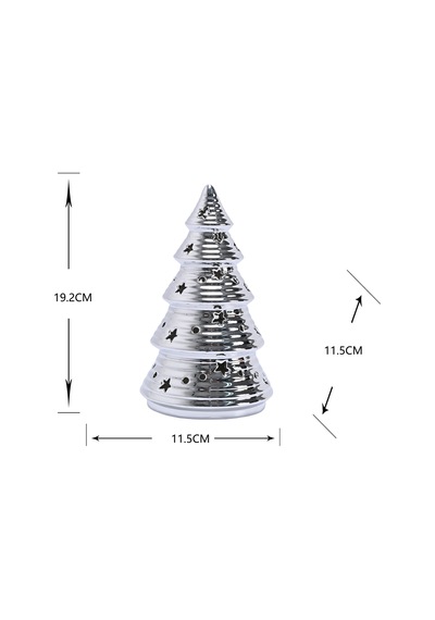 Karaca Home New Year Yılbaşı Christmas Tree Dekoratif Obje Silver 11,5 X 11,5 X 19,2 Cm