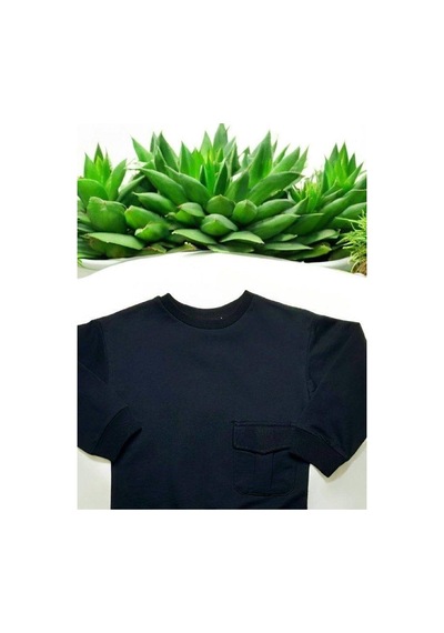 Çikoby Erkek Çocuk Cep Detaylı Sweatshirt-14879 Siyah