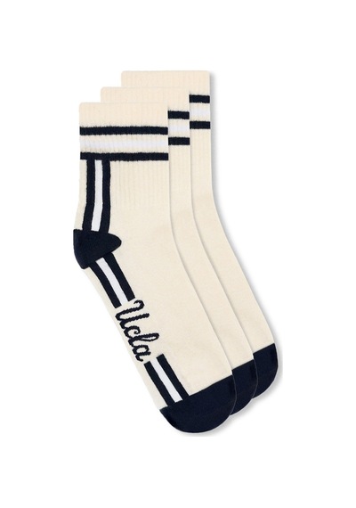 Ucla Leontıs 3'lü Kemik Rengi Uzun Jakarlı Pamuk Standard Fit Unisex Çorap