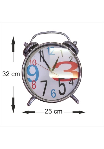 Büyük 32 Cm Çalar Saat Görünümlü Masa Ve Duvar Saati Sessiz Akar Mekanizmalı Camlı Ayakta Durabilen Gümüş Kromajlı Ayna Gibi Metalik Renk Çerçeveli Dekoratif Salon Ofis Mutfak Saati Ev Hediyesi Gri Büyük 32 Cm Çalar Saat Görünümlü Masa Ve Duvar Saati Sessiz Akar Mekanizmalı Camlı Ayakta Durabilen Gümüş Kromajlı Ayna Gibi Metalik Renk Çerçeveli Dekoratif Salon Ofis Mutfak Saati Ev Hediyesi Gri