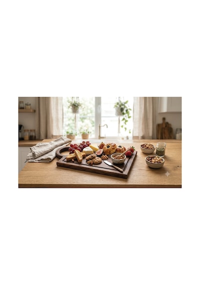 Fam Wood Art Doğal Ahşap Peynir Ve Sunum Tabağı Dikdörtgen %100 Çam Ağacı Kahverengi