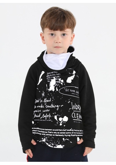 Casabony Ninja Casa Baskılı Siyah Unisex Sweatshirt-siyah Siyah