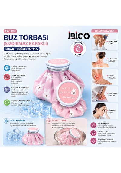 Go İthalat Buz Torbası Sızdırmaz Kapaklı Sıcak - Soğuk Tutma Herhangi Bir Renk Gönderilir Pembe