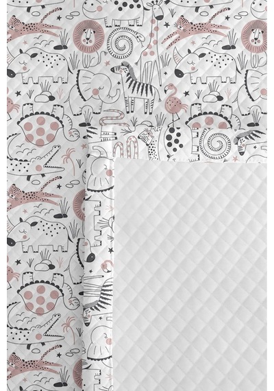 Evimde Bambaşka Safari Hayvanlı Çocuk Odası Tek Kişilik Pike Takımı-gri Pudra 160x220 CM Kapitone Yatak Örtüsü Evimde Bambaşka Safari Hayvanlı Çocuk Odası Tek Kişilik Pike Takımı-gri Pudra 160x220 CM Kapitone Yatak Örtüsü