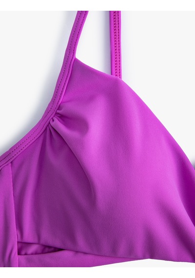 Koton Drapeli Bikini Üstü Pedli Astarlı Mor 4sak10087mm Mor