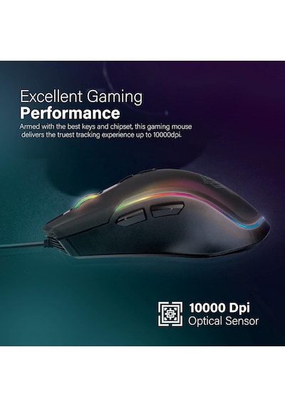 Vertux Oyuncu Mouse Gamecharged Hafif Oyun Özel Led Işıklı 10.00
