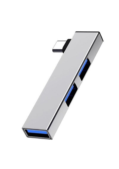 Type C To Usb 3.0 Hub 3 Portlu Çoklayıcı Alüminyum Gri