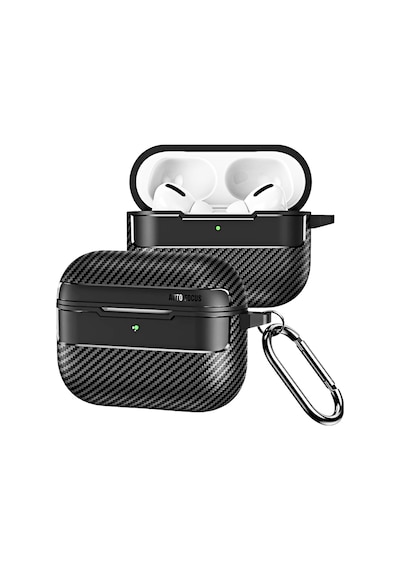 Airpods Pro 3. Nesil Uyumlu Karbon Fiber Hybrid Polymer Technology Premium Kulaklık Kılıfı Siyah