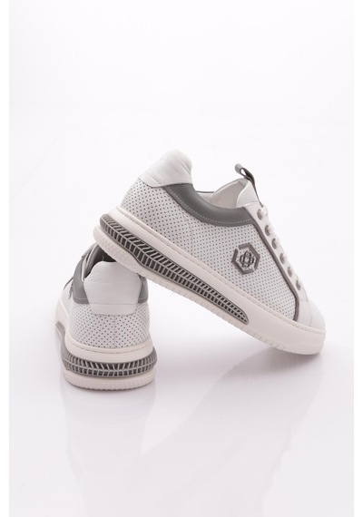 Dgn 6235 Erkek Bağcikli Sneakers Ayakkabi Beyaz