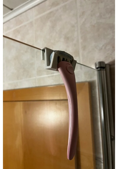 2 Adet Permatik Tutucu - Yapışkanlı Banyo Jilet/lif Askısı Çok Amaçlı Askı Gri Gri
