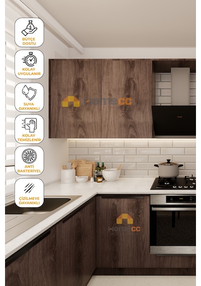 Budaklı Ceviz Yapışkanlı Kaplama Folyo 120 Cm Mobilya, Duvar, Kapı, Mutfak İçin Pw728 - Pw728 120 X 800 Cm
