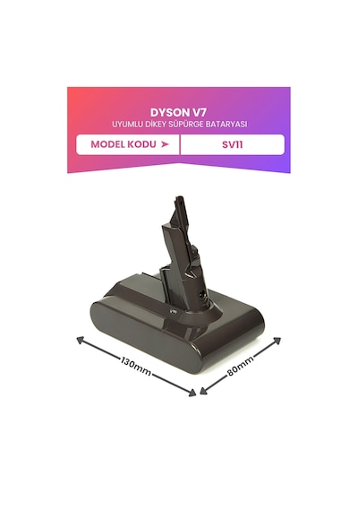 Dyson V7 Uyumlu Sv11 Batarya Maksimum Kapasite 21.6 V 3000mah Dikey Süpürge Bataryası