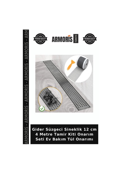Gider Süzgeci Sineklik 12 Cm 4 Metre Tamir Kiti Onarım Seti Ev Bakım Tül Onarımı