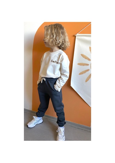 Heyadventure Erkek / Kız Çocuk Cepli Jogger Eşofman Altı Paçası Lastikli Füme Füme