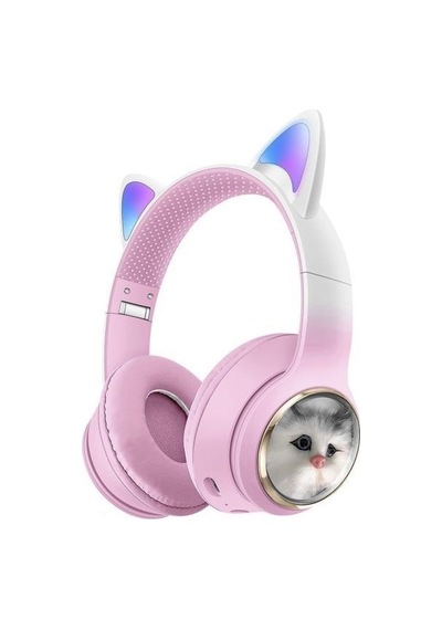 Hd11 Sevimli Kedi Karükatür Kulak Led Işıklı 5.3 Bluetooth Kulak Üstü Kulaklık