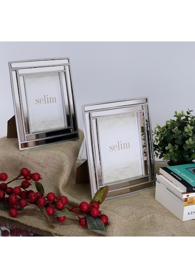 Selim 13 x 18 CM Lara Aynalı Çerçeve Gümüş