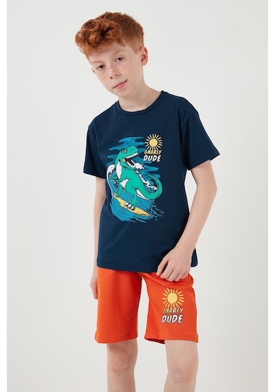 Lela Pamuklu Regular Fit Bisiklet Yaka Şortlu Alt-Üst Erkek Çocuk Takım 6212019 Indigo Lela Pamuklu Regular Fit Bisiklet Yaka Şortlu Alt-Üst Erkek Çocuk Takım 6212019 Indigo