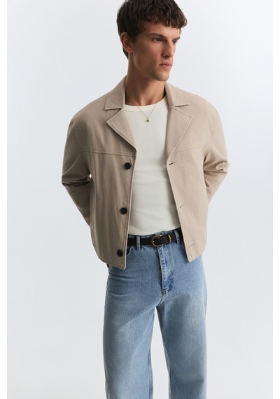 Antioch Crop Fit Suni Süet Ceket Bej