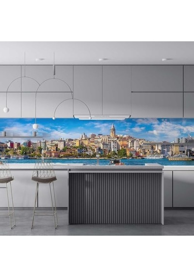 Mutfak Tezgah Arası Folyo Fayans Kaplama Folyosu İstanbul Galata 60x100 Cm Diğer