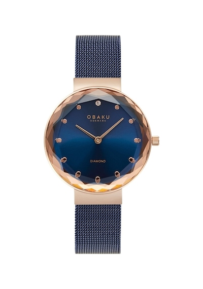 Obaku Denmark V300lxvlml Quartz Çelik Hasır Lacivert Safir Cam 32 Mm Kadın Kol Saati Lacivert