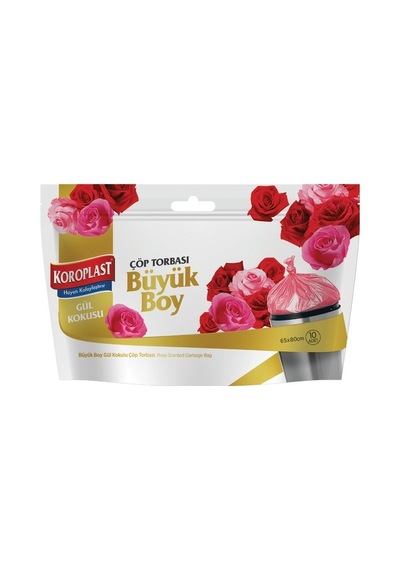 Koroplast Gül Kokulu Büyük Boy Çöp Torbası Pembe 65 x 80 CM