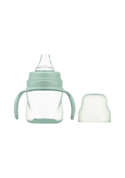 Mamajoo Antikolik Akıtmaz Alıştırma Bardağı 160 ML & İkili Ergonmik Beslenme Kaşığı - Powder Green