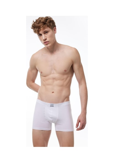 Malabadi 074 Erkek Likralı Boxer-Beyaz