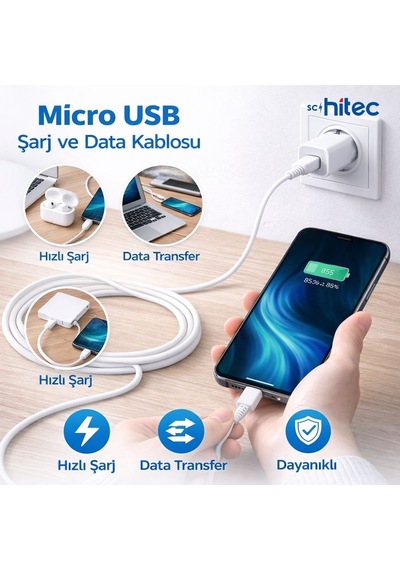 Schitec 70w Usba To Micro Hızlı Data Ve Şarj Kablosu 1m