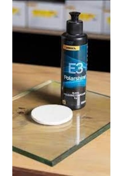 Pasta Cila Mırka Polarshıne E3 Cam Polisaj 250ml+ Cam Keçesi Polisaj 125 Mm Cam Yüzey Parlatma Seti