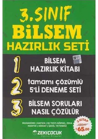3. Sınıf Bilsem Hazırlık Seti Zeki Çocuk Yayınları