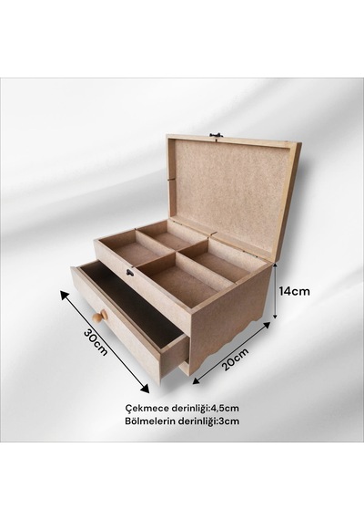 Ahşap-boyanabilir-klipsli-çok Amaçlı Organizer Kutu