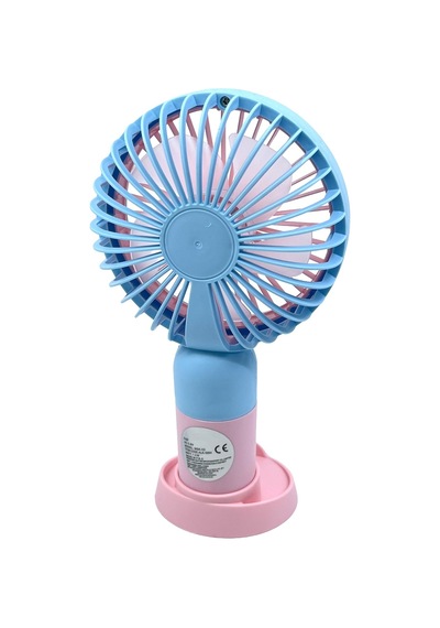 Şarjlı Taşınabilir El Pervanesi / Masa Üstü Mini Fan Mavi-pembe