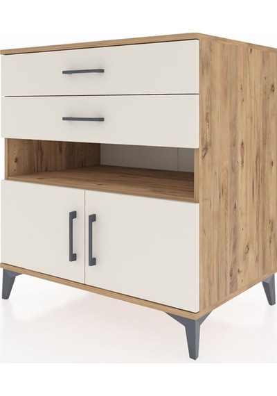 Kronos Şifonyer 2 Raflı 2 Çekmeceli 2 Kapaklı 88x59x96 Çam-ay... Çam