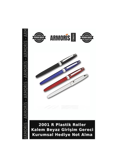 2001 R Plastik Roller Kalem Beyaz Girişim Gereci Kurumsal Hediye Not Alma Çok Renkli