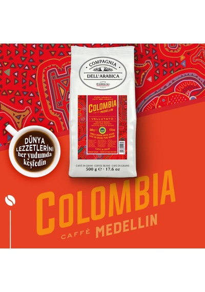Caffe Corsini Kolombiya Medellin %100 Arabica Çekirdek Kahve 250 G