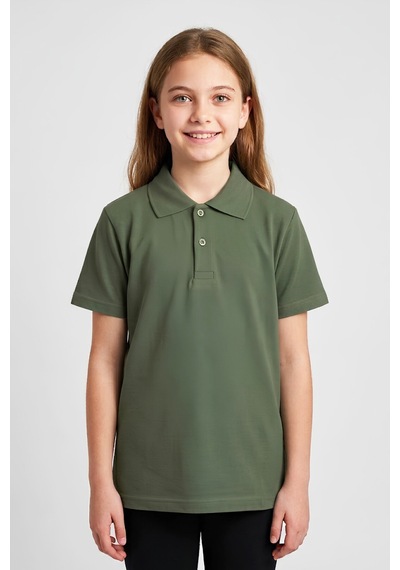 Modanino Kız Çocuk T-shirt %100 Pamuk Ve Okul Tarz 6-16 Yaş 12784mrt Haki