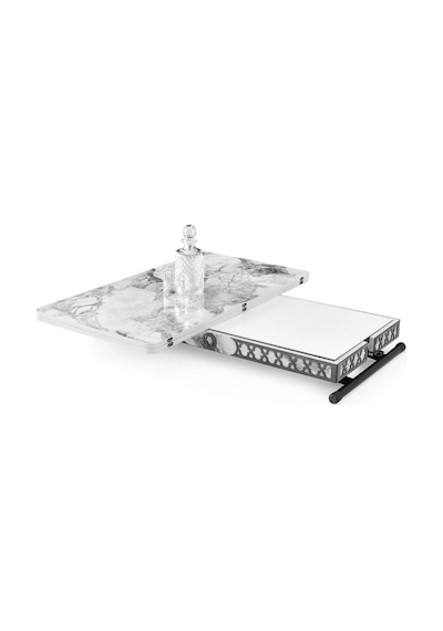 432 Metal Ayaklı Akıllı Sehpa 7x2 14 Farklı Kullanım Beyaz