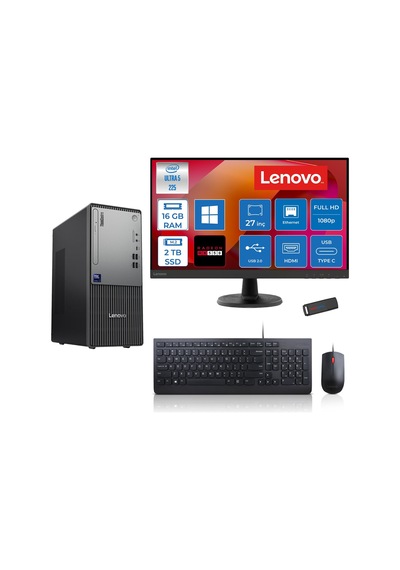 Lenovo ThinkCentre Neo 50T Gen 6 13BD007UTR2727P04 Ultra 5 225 16 GB 2 TB SSD RX550 27" W11P Masaüstü Bilgisayar + USB Bellek