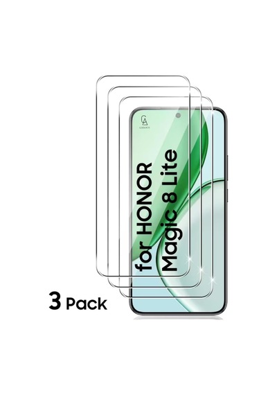 Honor Magic 8 Lite İle Uyumlu Ekran Koruyucu Şeffaf Temperli Kırılmaz Cam Ekran Koruyucu 3 Adet
