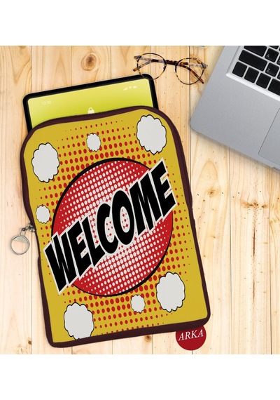 Bk Gift Pop Art Tasarımlı Taşınabilir Koruyucu Tablet Kılıfı & Organizer Çanta - Bordo-15