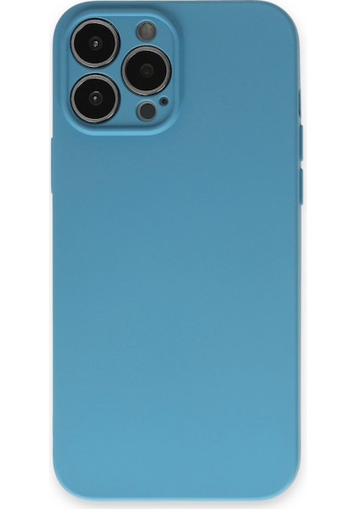 Apple Uyumlu iPhone 13 Pro Kılıf Nano İçi Kadife Silikon Mavi\