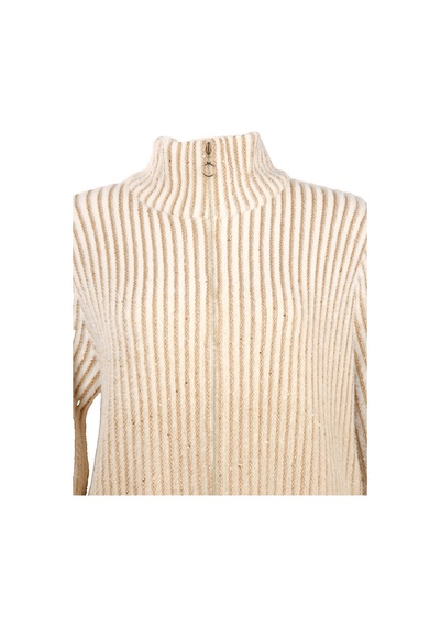 Vedi-bb Oversize Yüksek Yakalı Balon Kol Kadın Ceket - Minimalist Tarz Camel