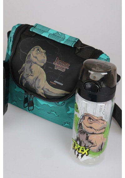 X Dekomus "t-rex Force Collection" Jurassıc World Lisanslı Beslenme Çantası,matara Ve Beslenme Kabı Seti Açık Gri