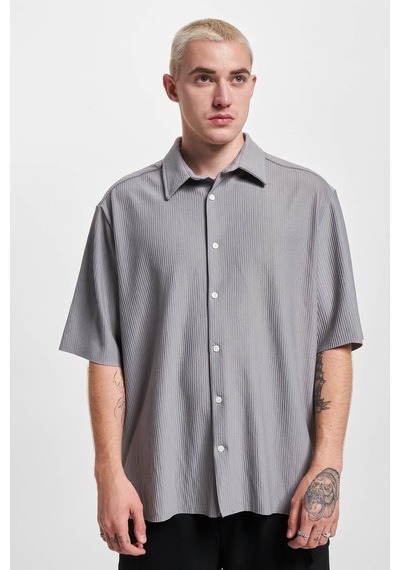 Only & Sons Erkek Onsboyy Rahat Kalıp Çizgili Kısa Kollu Gömlek 22025032 Gri
