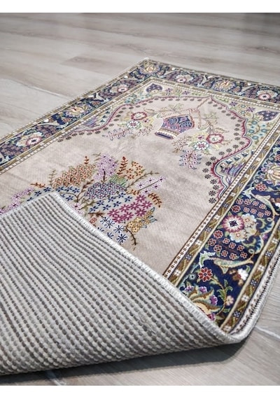 Bambu Halı Seccade Sec12 Bej Namazlık 70X110 Cm