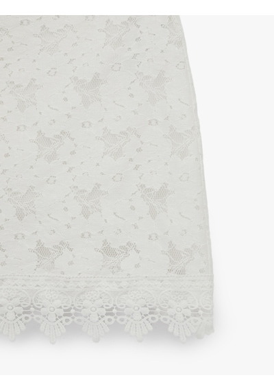 Koton Koton X Melis Ağazat - Slim Fit Mikro Mini Dantel Etek Kırık Beyaz 6sak10335ek